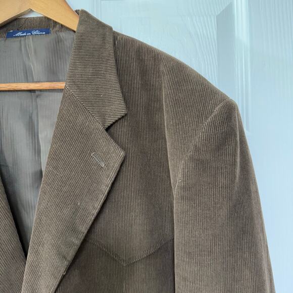 J.G. Hook Men's Brown Corduroy Western Elbow Patch Sportscoat Size 48L - Picture 7 of 14